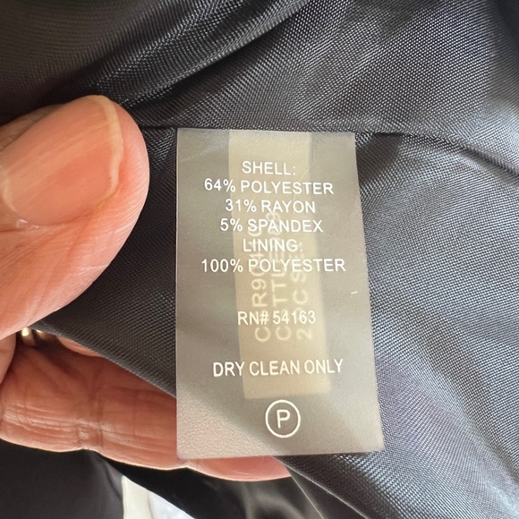 Calvin Klein Black Tailored Blazer Belt Detail Career Minimalist Academia Preppy - Picture 5 of 6